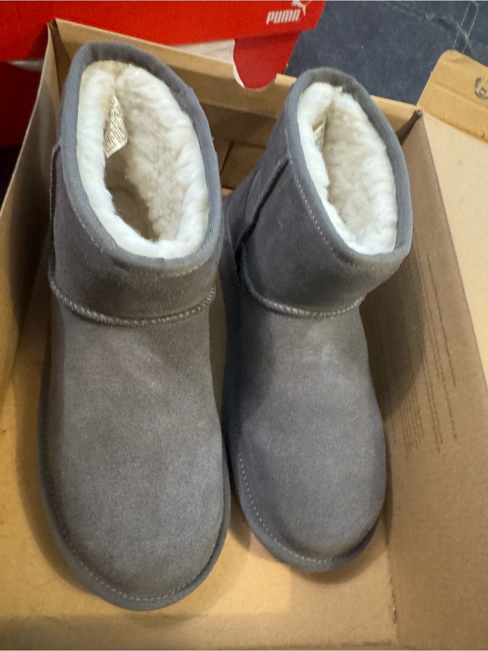 Koolaburra Kids Gray Shearling-Lined Boots